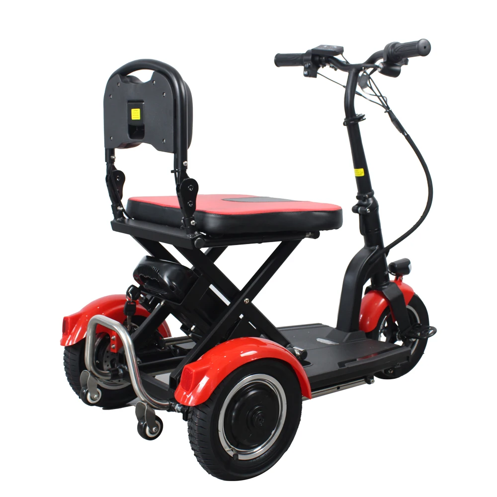 36V 300W motor tricycle trike chair for elderly and disabled adults 36V 10Ah Li batter foldable alloy frame disc brake