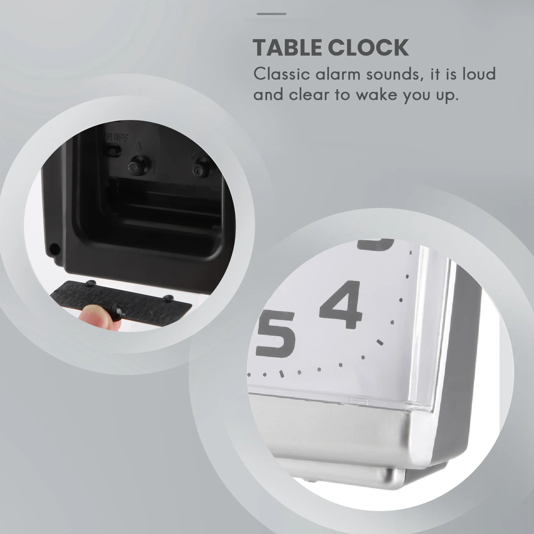 LLCS-Bedroom Desktop Bed Wake Up Clocks Bedroom Beside Student Plastic Silent Sweeping Small Table Clock Alarm Clock