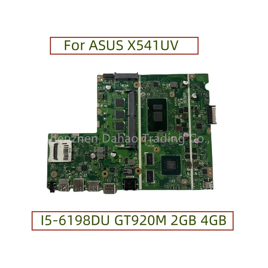 

X541UV MAIN BOARD For ASUS X541UV X541UVK X541UA X541U F541U F541UV Laptop Motherboard With I5-6198DU GT920M 2GB-GPU 4GB-RAM