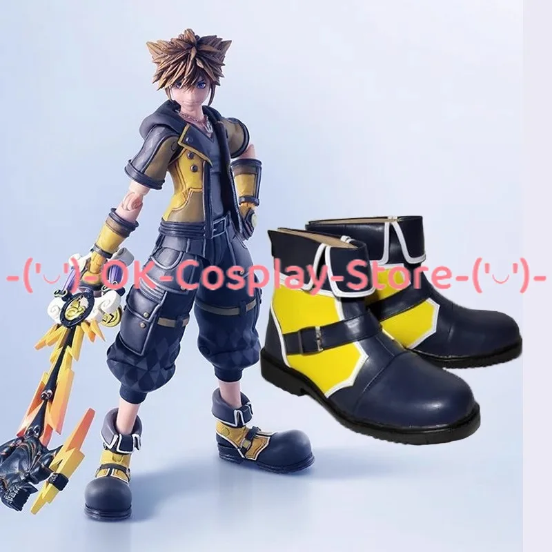 Zapatos de cuero PU para Cosplay de Game KH Sora, botas de Carnaval de Halloween, accesorios de Cosplay de Anime, hechos a medida