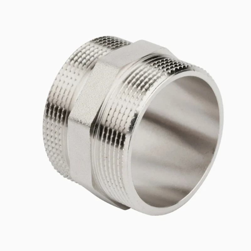 OEM CNC Manufacturing Machining Service Stainless Steel Connection Fittings with Hexagonal Structure and Knurled Surface