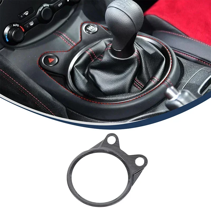 For Nissan 370Z Z34 2009-2019 Car Central Gearbox Decorative Panel Frame Sticker Real Carbon Fiber Auto Accessories 1 Pcs