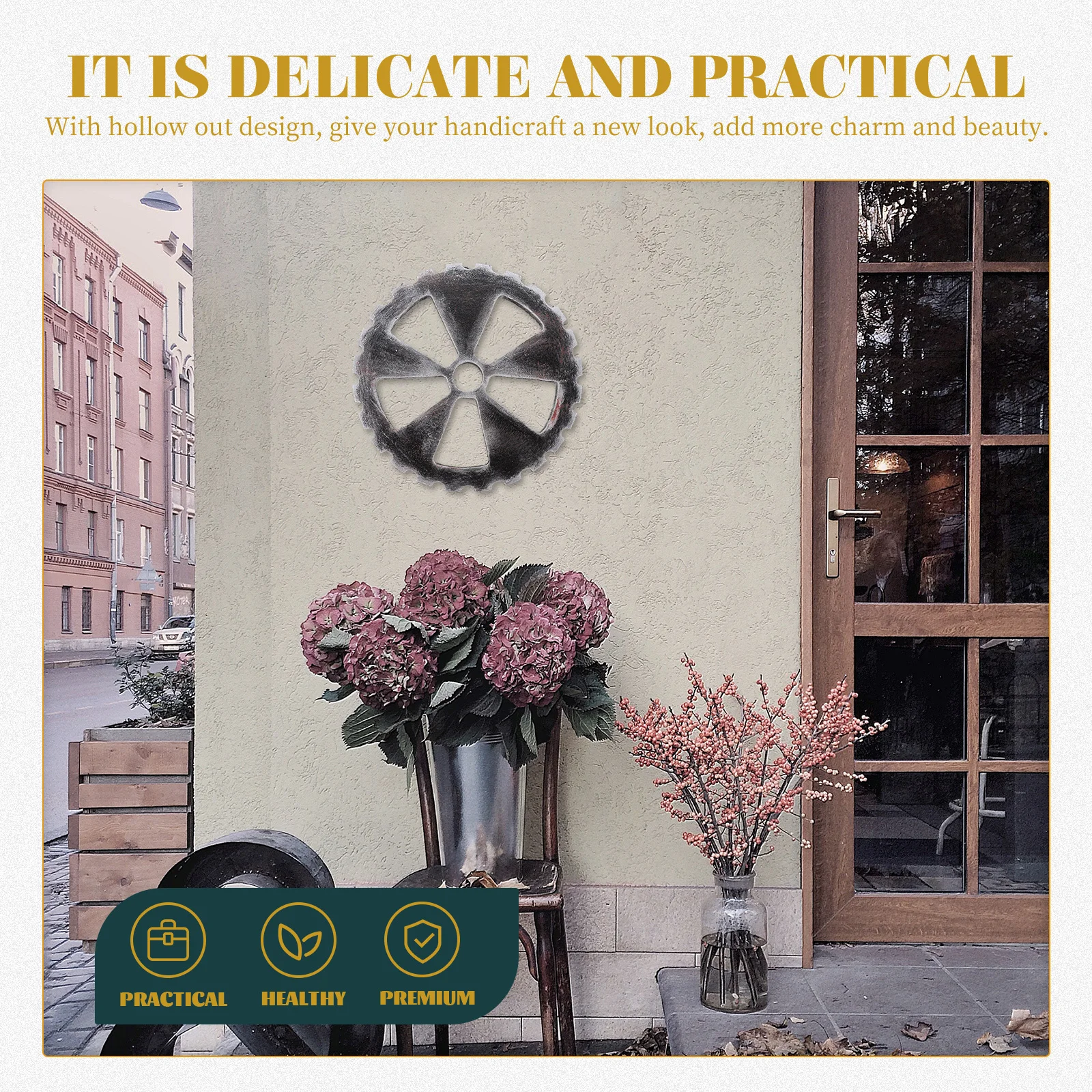 

Small Wooden Gear Wall Hanging Decor Industrial Style For Home Bar Living Room Office Coffee Shop Wall Art Decoration