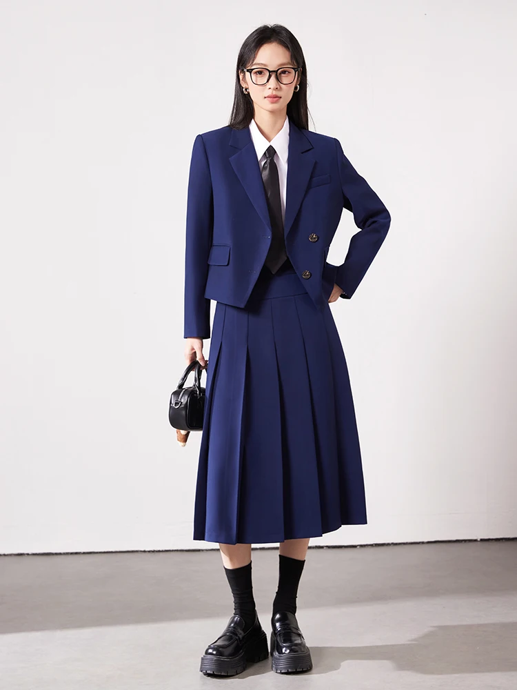 AIyssa Chaqueta + falda de traje de dos piezas para mujer profesional de moda. Temperamento elegante, nuevo estilo 2025