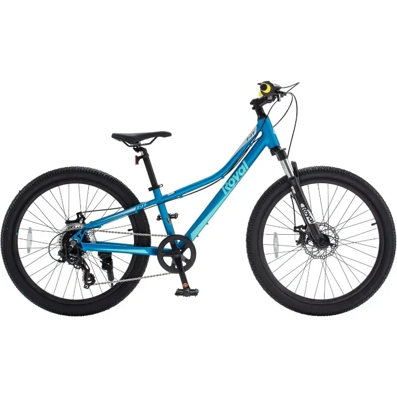 

Royalbaby Kids Mountain Bike Aluminium MTB Sports Bicycle 1-Speed/8-Speed Hardtail Dual Disc Brakes Front Gift for Kid