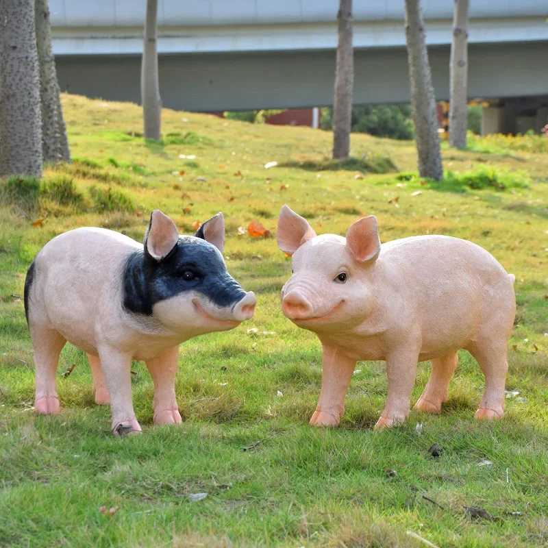 

Garden courtyard decoration piggy sculpture model living room birthday gift resin craft