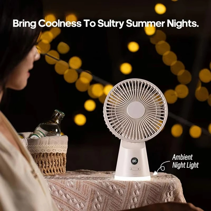 A86I-Portable Desk Fan,USB Rechargeable Table Fan With 5 Speeds, Quiet Operation, Powerful Natural Breeze, Ideal For Home Use