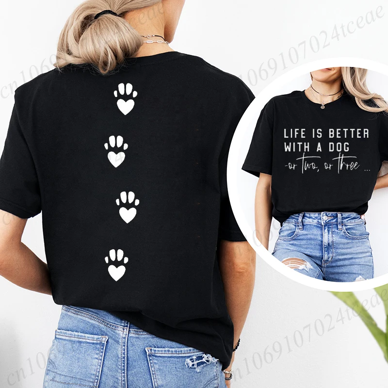Graphic T-shirts Women All I Need Is Coffee and My Dog Print Fashion Casual Tshirt Woman T Shirt Short Sleeve Fashion Summer Tee