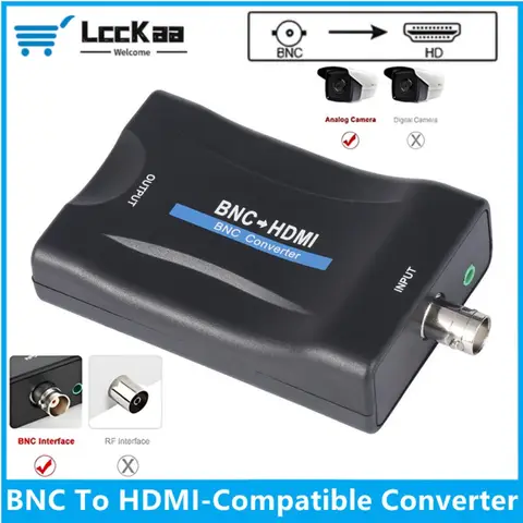 LccKaa BNC zu HDMI-kompatibel Konverter 1080P/720P Display Video Konverter Überwachung Monitor TV signal Konverter mit Kabel