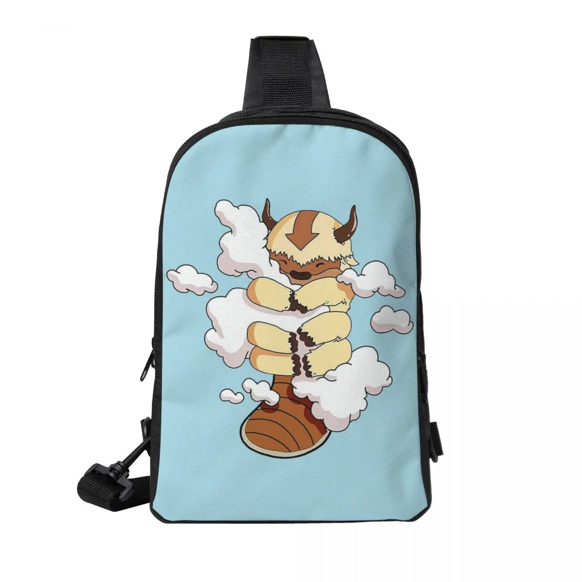 

Appa With Clouds, Avatar The Last Airbender Chest Bag Men Sling Crossbody Backpack Chest Bag Hiking Daypack Shoulder Bag