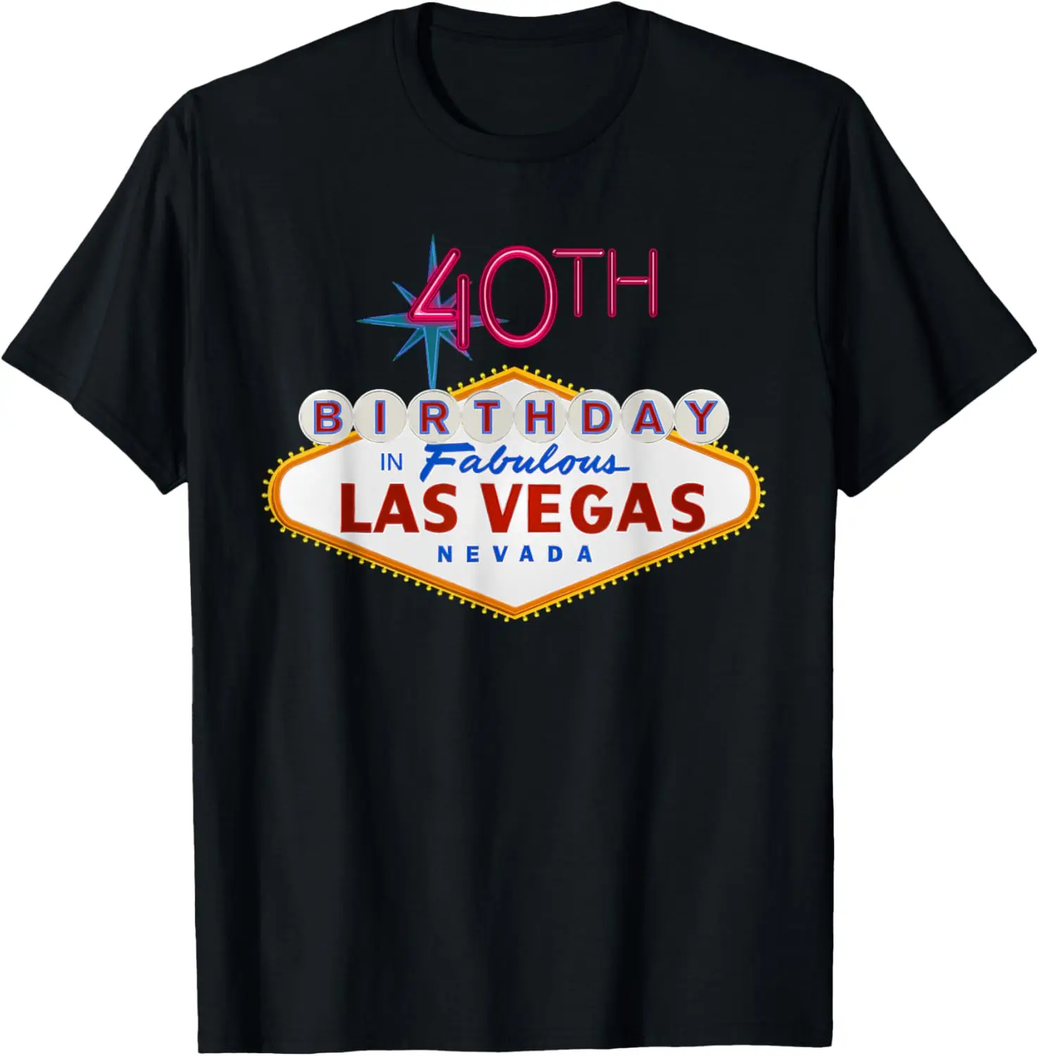 

40th Birthday in Las Vegas Classic Sign T-Shirt