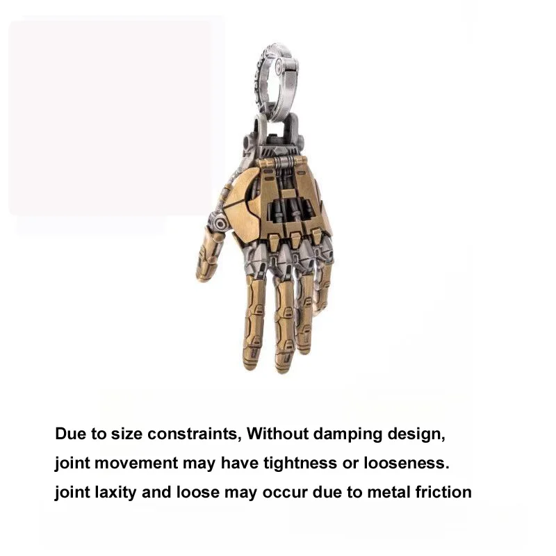 จี้รูปมือหุ่นยนต์แบบใหม่ จี้มือไบโอนิคแบบกลไกพร้อมสายคล้อง ข้อต่อนิ้วขยับได้ จี้รูปมือหุ่นยนต์สำหรับผู้ชาย/ผู้หญิง