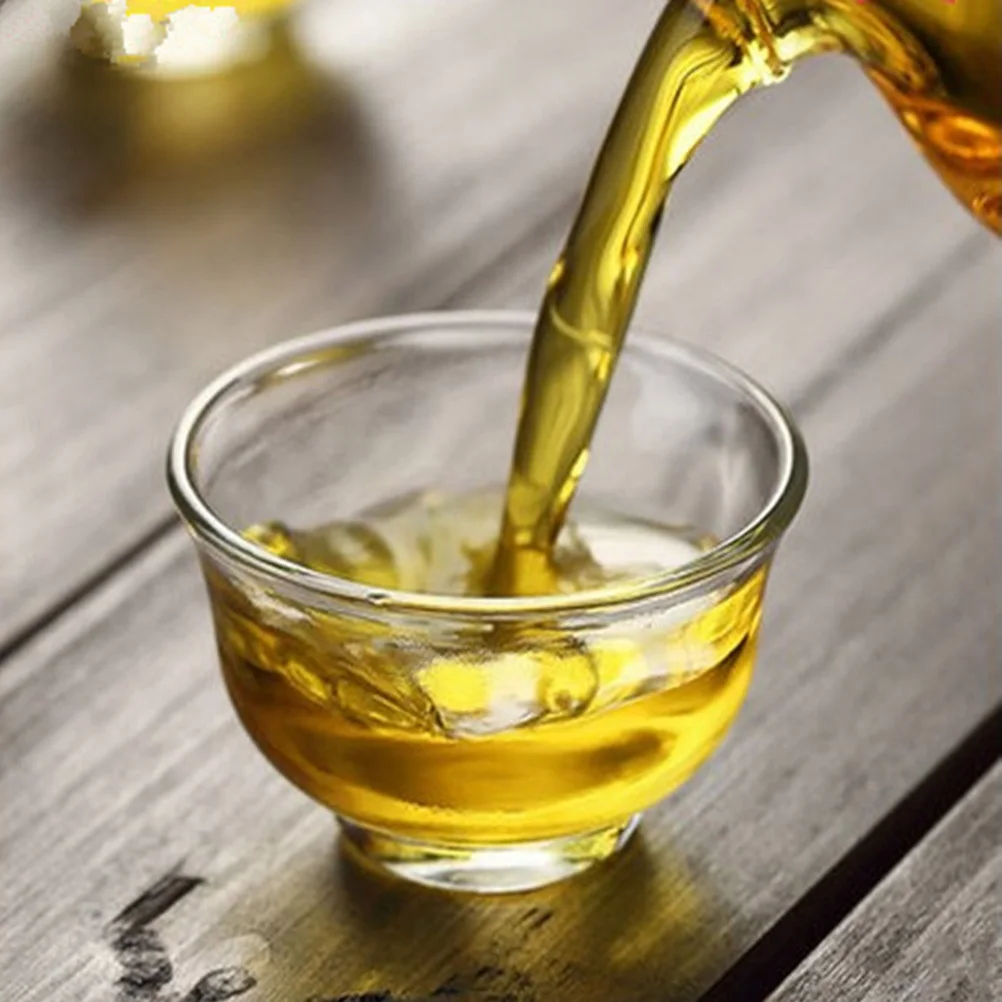 

5Pcs Glass Tea Cups Set High Borosilicate Drinkware for Home Office Elegant Bright Clear Tea Accessories Glass Drinkware