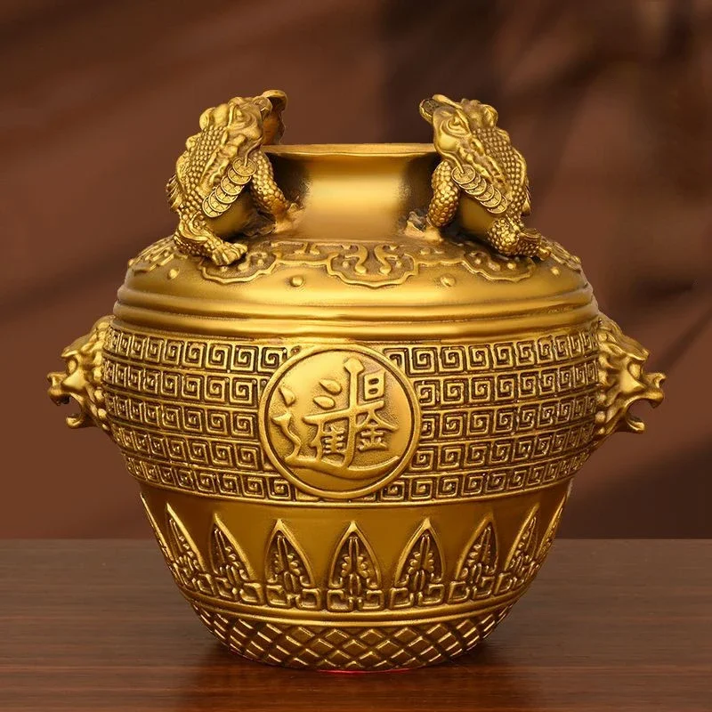 

Zhaocai медная золотая жаба чаша для сокровищ четыре стороны богатства алтарь украшения банка для денег гостиная домашний магазин открытие поделки