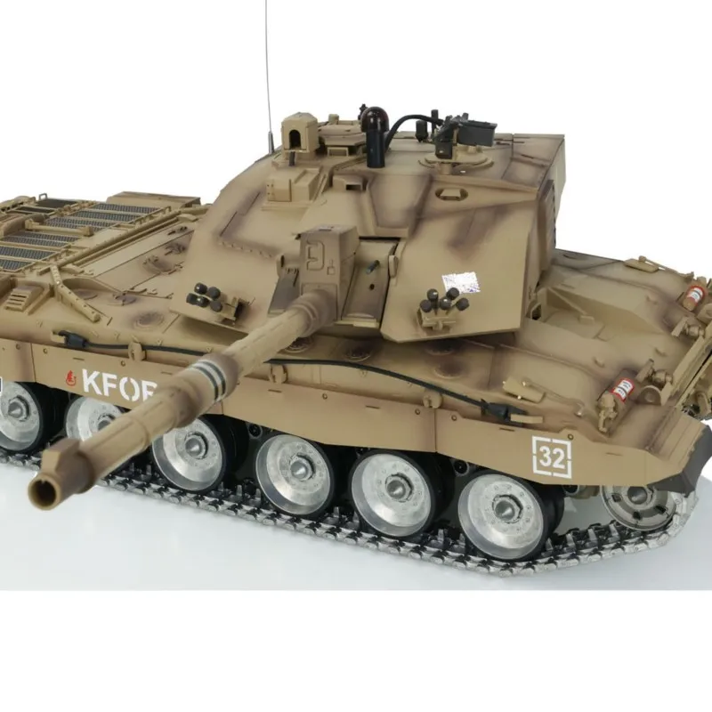 Радиоуправляемый танк Heng Long 7.0 Challenger II 1/16, модель 3908, с металлическими гусеницами и резиновыми накладками, стальной коробкой передач, направляющей гусеницей, стрельбой BB-шариками, игрушка для мальчиков TH17742