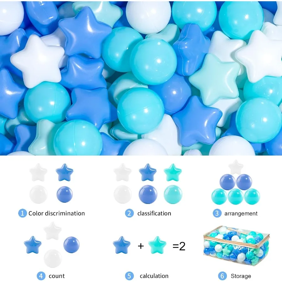 ลูกบอลสำหรับสระบอลเด็กเล็ก 100 ลูก ทนทานต่อการบด ลูกบอลพลาสติกสำหรับสระบอล ของเล่นน้ำ ลูกบอลสีมาการองสำหรับสนามเด็กเล่น