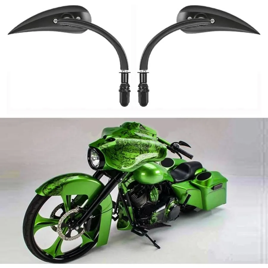 

M8 M10 черные мотоциклетные зеркала, 2 шт., универсальные боковые зеркала заднего вида в форме капли воды для Harley Street Glide Softail Sportste