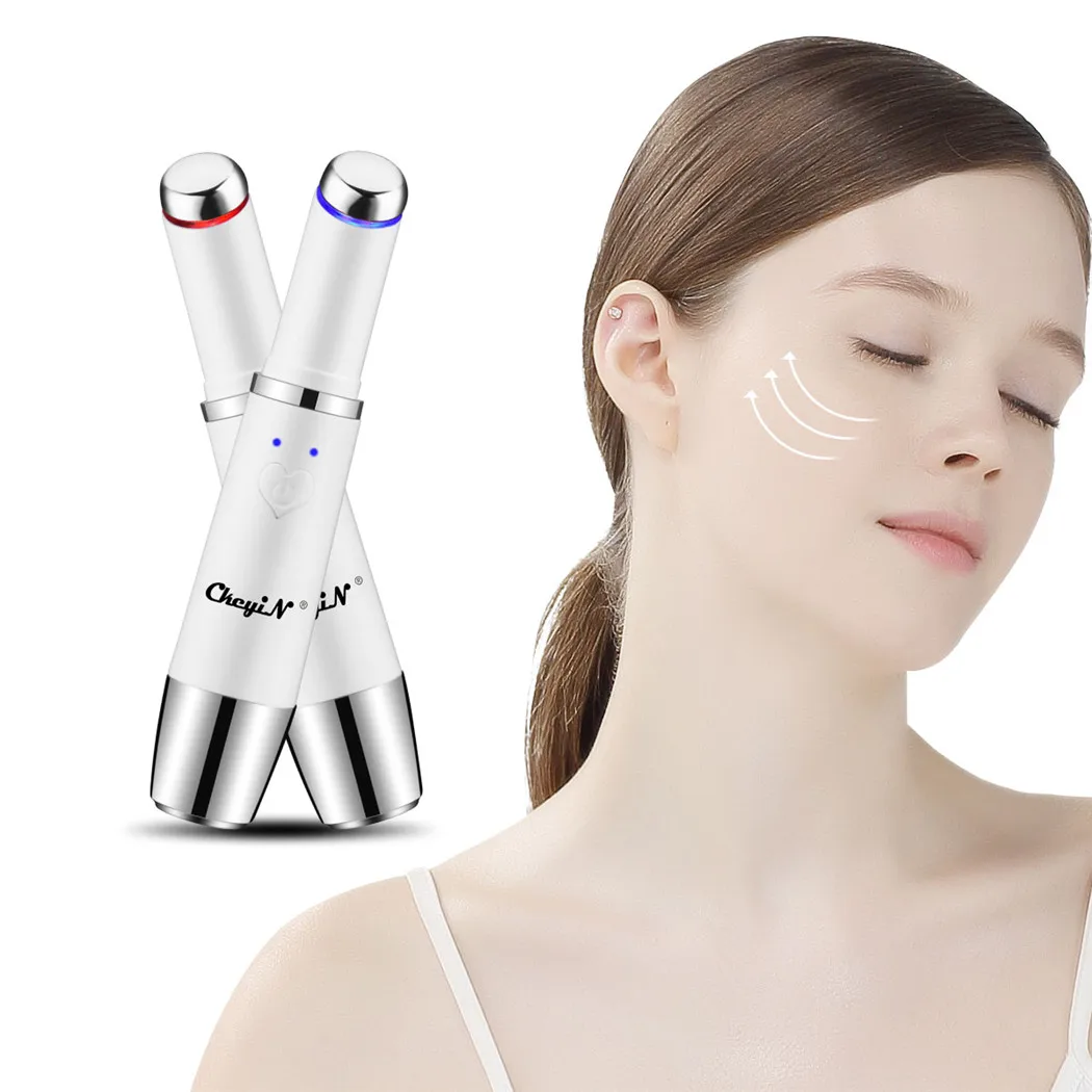 

CkeyiN электрический массажер для глаз с вибрацией и подогревом, косметическое массажное устройство для темных кругов, отечности, усталости глаз, удаления морщин, глаз