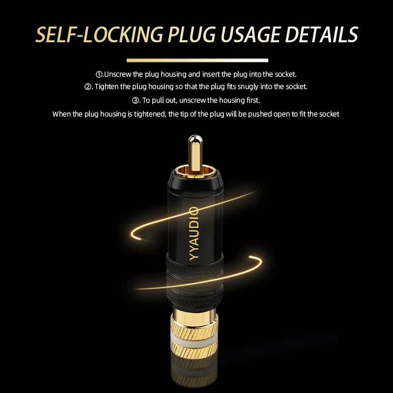 4 pz/lotto Nuovo RCA Spina Mayitr Durevole RCA Viti del Connettore di Saldatura di Bloccaggio Audio Video WBT Spina 53mm * 13mm