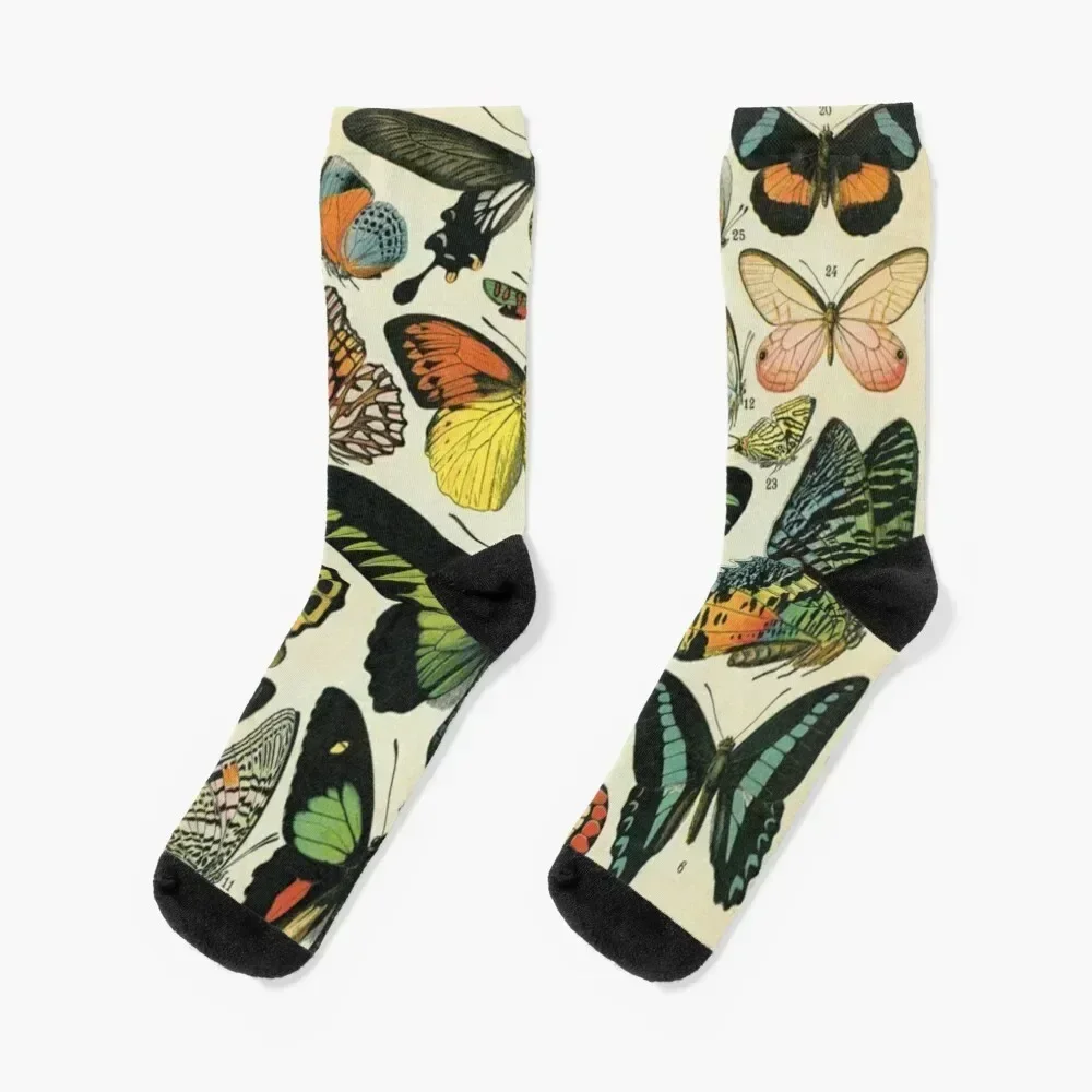 

Vintage Butterflies - Darkacademia Socks hiphop Rugby with print colored Girl'S Socks Men's