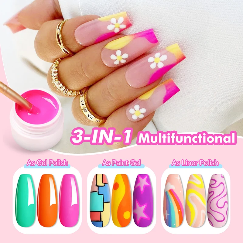 LILYCUTE 8ml Gel Nail Polish Macaron Pink Blue Neon Colors Semi Permanent Soak Off UV Painting Nail Art Base Top Gel Varnish