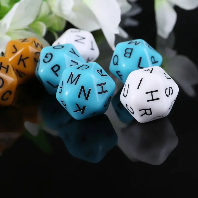 7pcs/set 20-Sided D20 English Letters Dials Board Game Accessories For Dropship