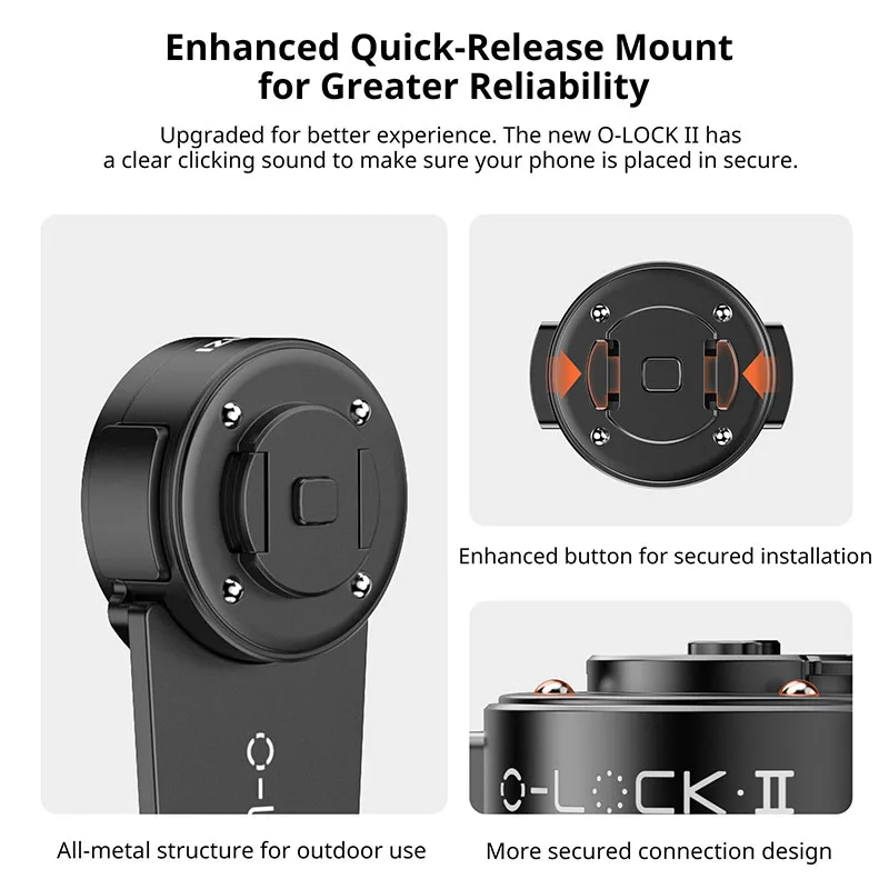 Ulanzi O-LOCK034 Bicycle Stem Mount Quick Release Stem Mount for iPhone 15 Pro Pro Max for Cycling