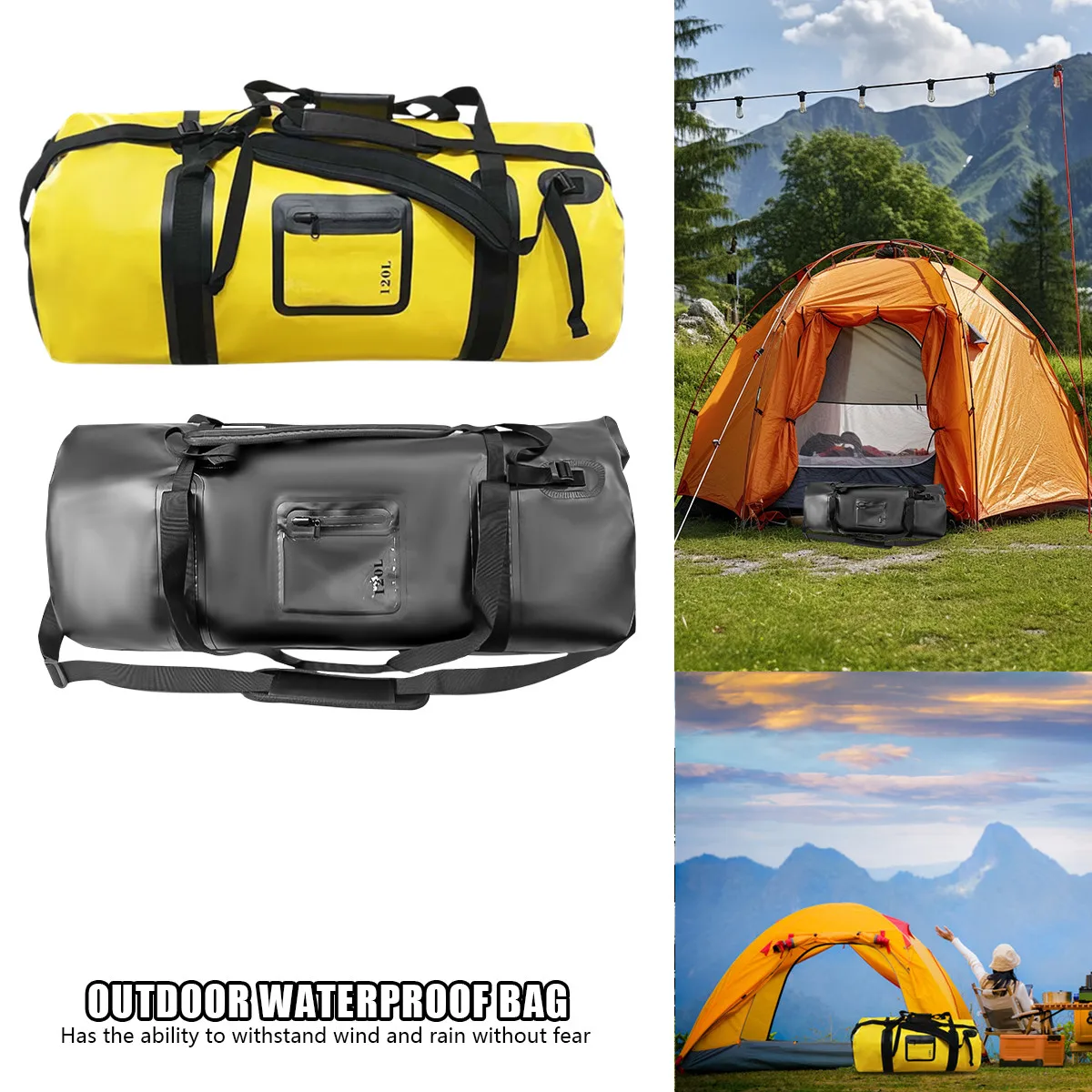 120L Outdoor Sports Fitness Travel Handbag Dry Bag Waterproof Training Men Women Gym Sports Bag Shoulder Portable Pack