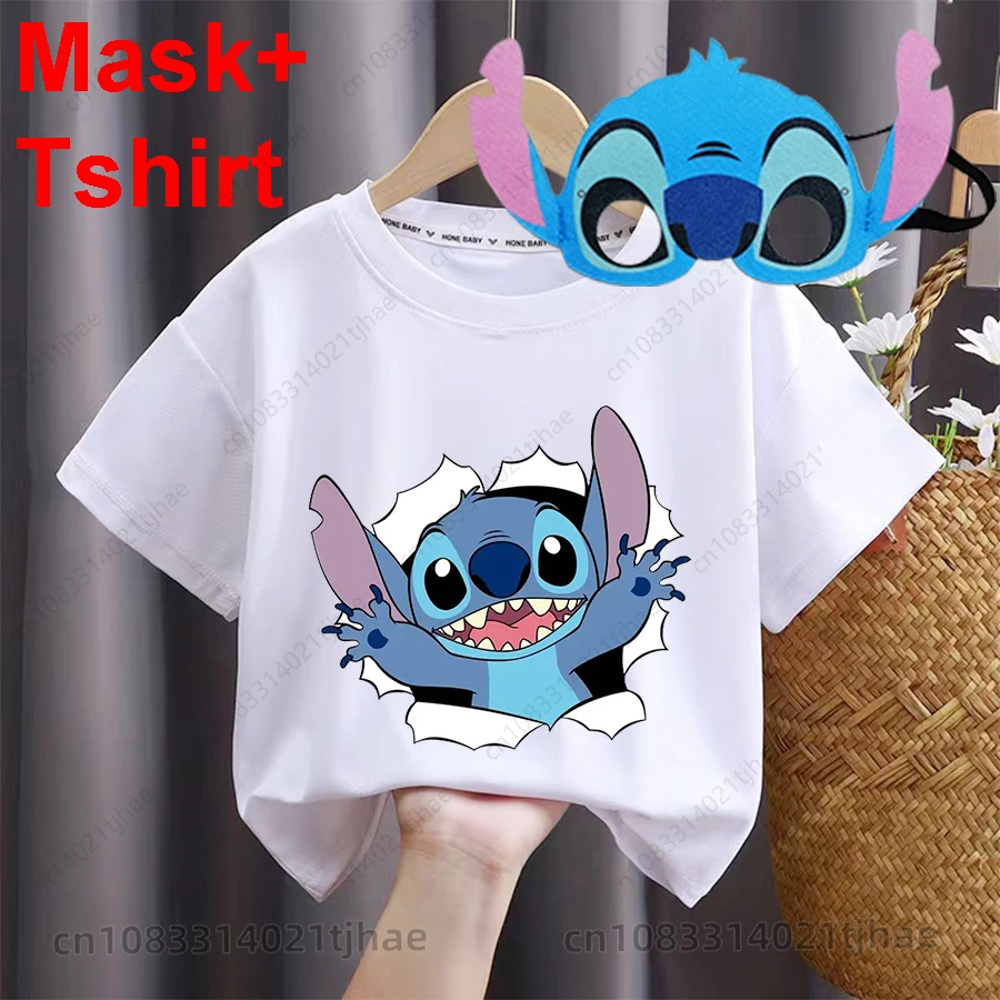 

Funny Summer Disney Lilo Stitch Print Kids T-Shirts for Baby Stitchs T Shirt Boys Short Sleeve Tshirts Tops Girls Tops Tees