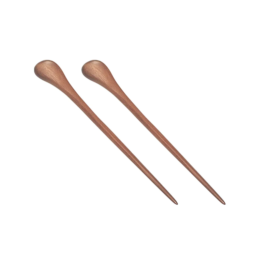 

2Pcs Sandalwood Vintage Hairpins Wooden Durable Simple Hair Clips Elegant Updo Accessories for Women Girls Classic Style Gift
