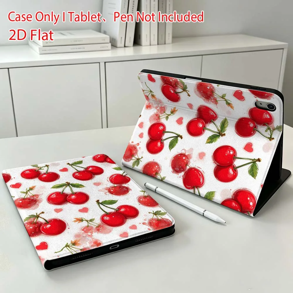 Red cherry pattern Soft For Apple iPad Pro Mini A16 A17 A14 4 5 6 7 6th 12th 9Gen 12.9 11 13 M4 inch Tablet Case