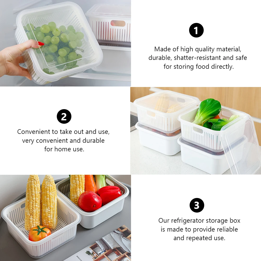 

2pcs Colanders Sink Drain Basket Fruit Vegetable Double Layer Draining Storage Washing Kitchen Plastic Strainer Sieve