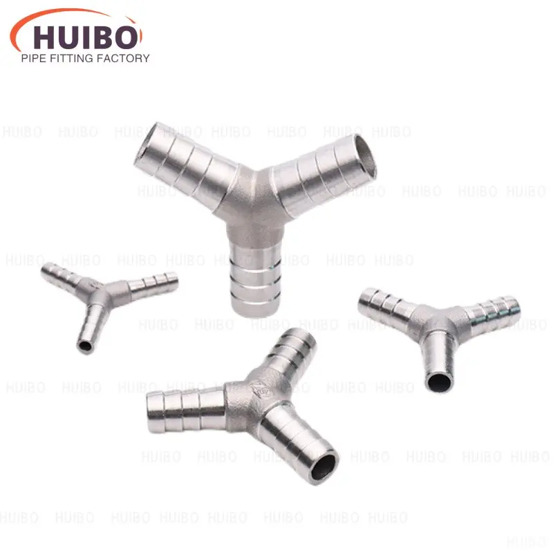 Hose Barb 304 Stainless Steel Hose Tail Barb Connectors 6mm-50mm Y Type Tee Pipe Fitting Pagoda Tail Barb Water Connector