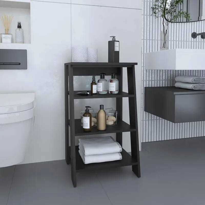 

Vertical Linen Cabinet, 29.7" H, 4 Shelves, Black