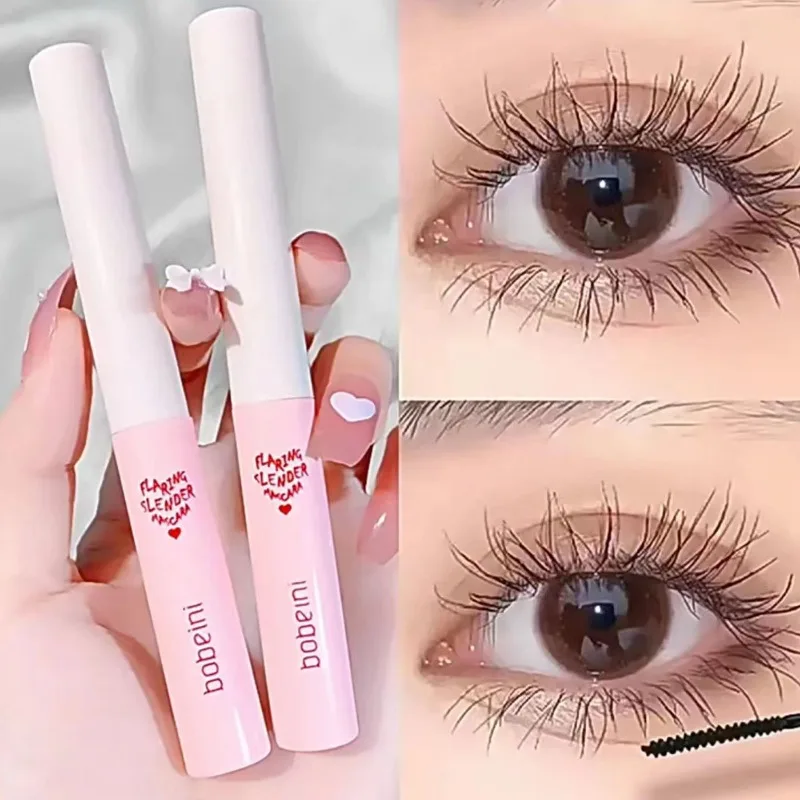 Ultra-Fine Brush Mascara Lasting Waterproof Silk Fiber Curling Lengthens Eyelashes Fast Dry Matte Brown Black Mascara Comestics