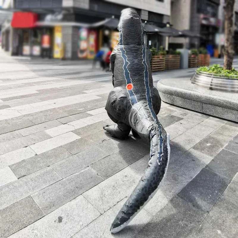 뜨거운 T-REX Velociraptor 풍선 공룡 의상 애니메이션 Purim 할로윈 파티 코스프레 의상 남자 여자 멋진 드레스 Su @ 0