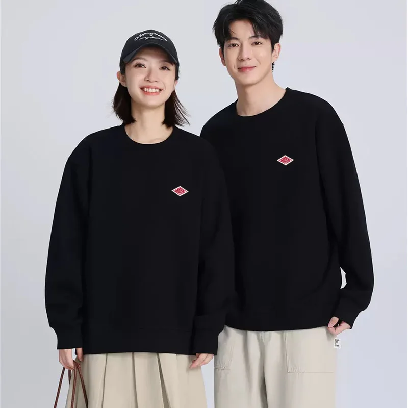 Exported to Japan Winter Fashion Sweatshirt Men/Women Same Embroidery Cotton O-Neck Long Sleeve Tracksuit Top Loose Comfortable
