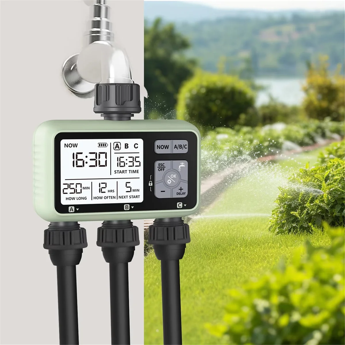 N38R_Irrigazione automatica intelligente a goccia per prato da giardino, valvola di irrigazione