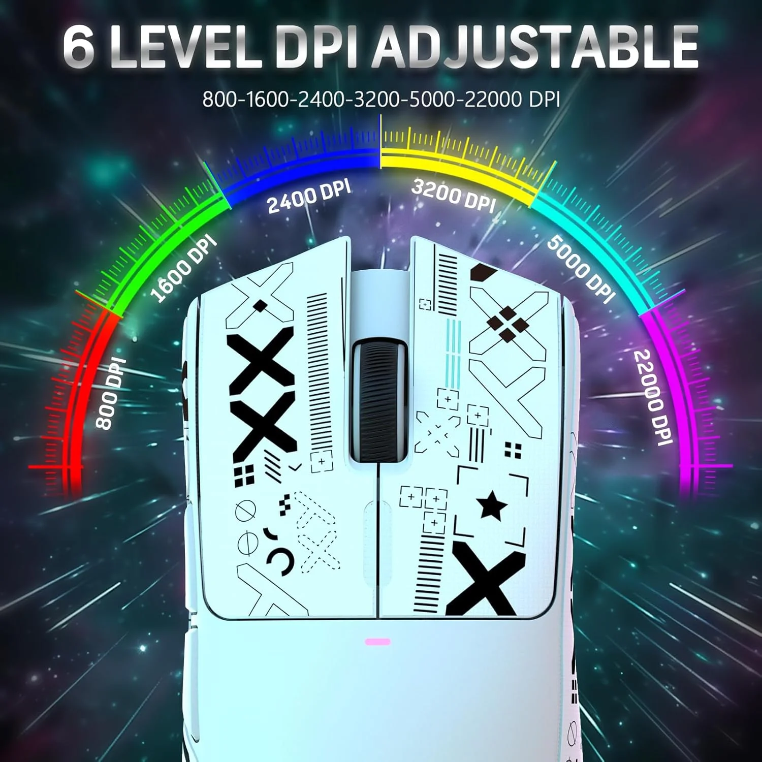 ماوس ألعاب لاسلكي ATTACK SHARK X11 مع قاعدة شحن مغناطيسية RGB، سلكي/2.4G/BT، 22K DPI، خفيف الوزن 59 جرام ثلاثي الوضع مع شريط