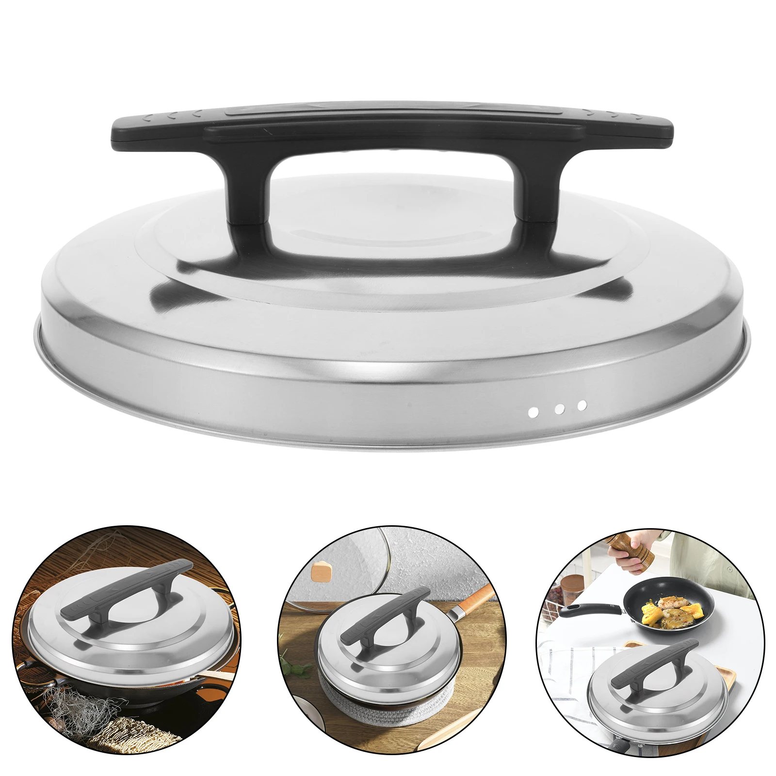 

Universal Stainless Steel Pot Cover Lid For Frying Pan Skillet Wok Cookware Replacement Dome Griddle Cheese Melting Stock Sauce