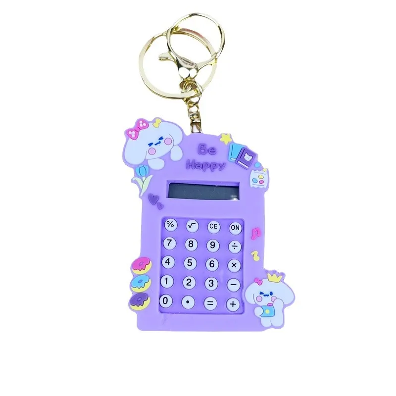 Creative Cartoon Doll Calculator Keychain Back Maze Car Shape School Bag Pendant