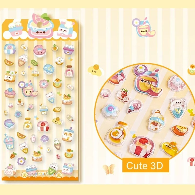 الكرتون ثلاثية الأبعاد الحيوان ملصق لتزيين مخطط صندوق رصاص قضية الهاتف سكيتبورد سكرابوكينغ الزينة ملصق #2