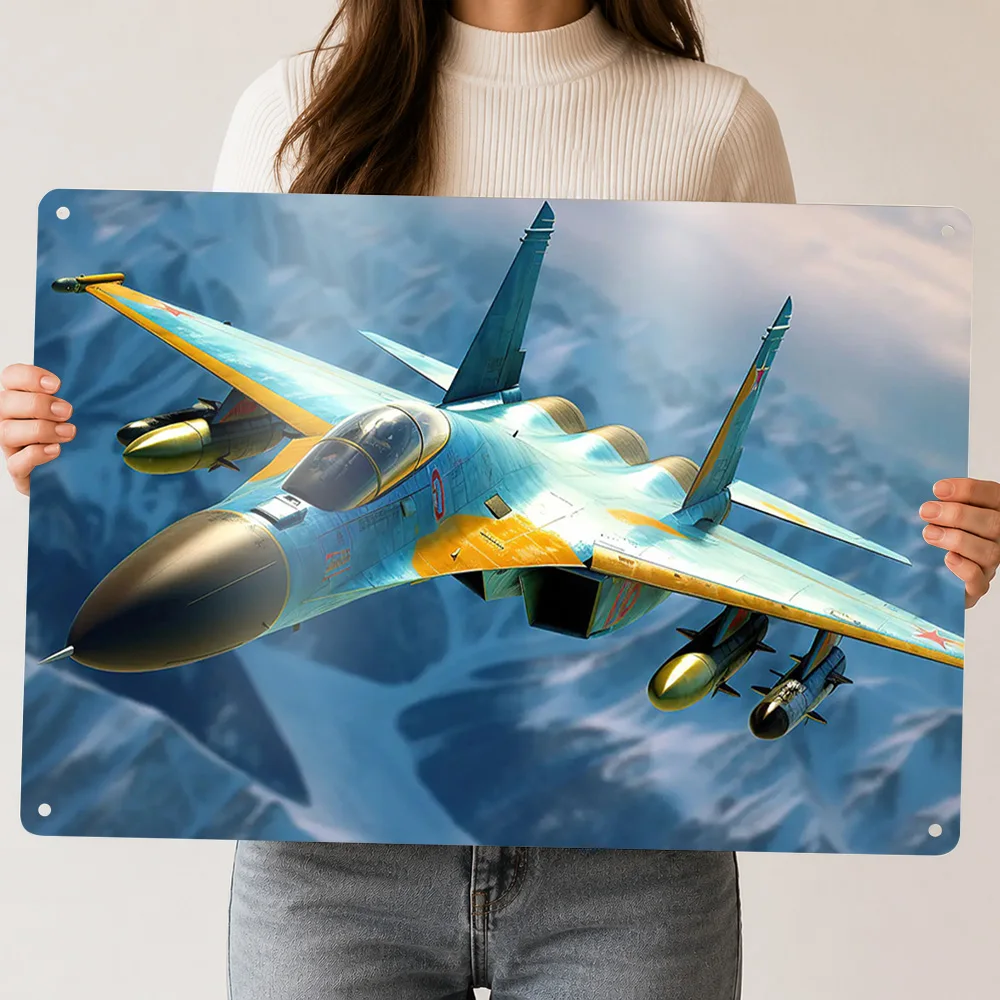 Jet Fighter Metal Poster Perfect Gift for Fans Lovers Customized Wall Art Metal Sign for Home Decorations Living Room House Deco