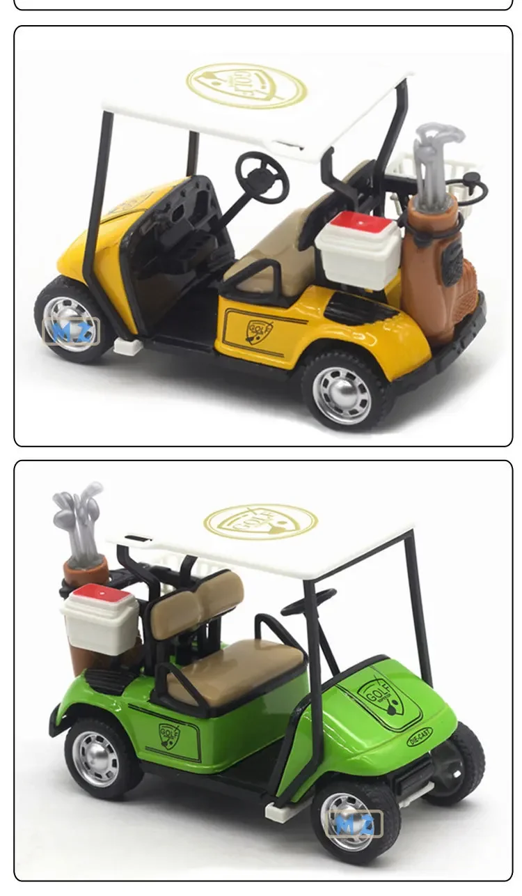 

1:36Mini golf cart model ornament, alloy car pull back, reward child gift small toy