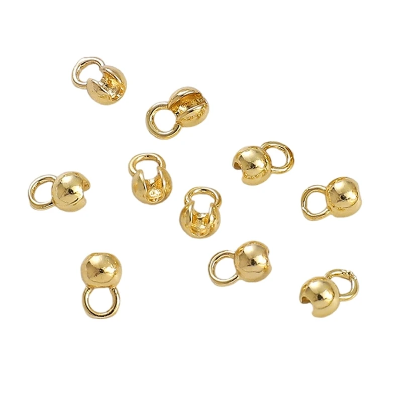 Set of 10 Tip Ball Chain Connectors Stylish Bead Clasp for Bracelets and Necklaces Fashionable Jewelry Making Closure