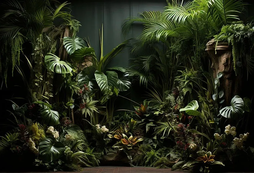 أوراق طبيعية خلفية الكروم ، النباتات الخضراء ، زهور الربيع ، غابة الغابة ، الاستوائية ، صورة الكبار ، استحمام الطفل ، حفلة عيد ميلاد