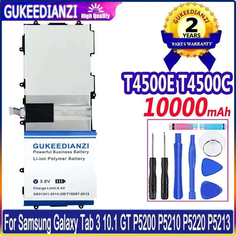 

Tablet Battery Durable T4500E T4500C 10000Mah For Samsung Galaxy Tab 3 10.1 GT P5200 P5210 P5220 P5213 Premium Replacement