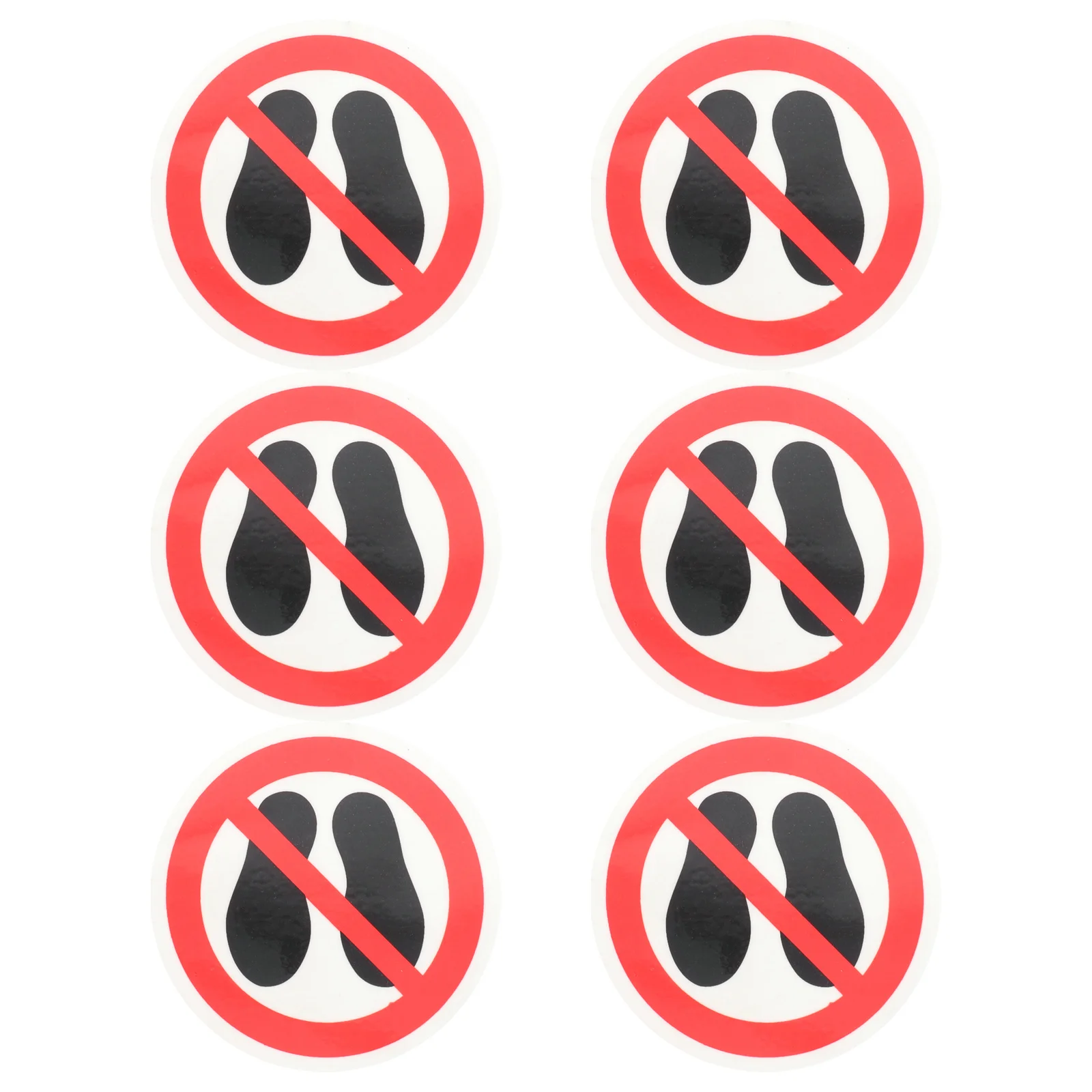 

6pcs No Step Warning Safety Sign Round Warning Decals Do Not Step On Caution Stickers Adhesive Vinyl Stickers For