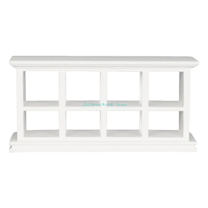 

R9JD Vintage White Miniature Bakery Cabinet Rack 1/12 Scale Dollhouses Furniture for Cake and Display Store Scene Decors