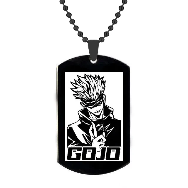 Anime Jujutsu Kaisen collana con ciondolo Cosplay Gojo Satoru Ryomen Sukuna collane con medaglietta per cani in acciaio inossidabile